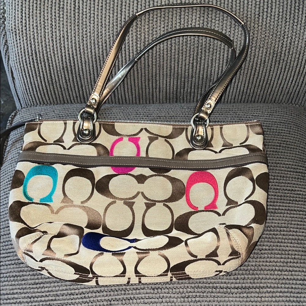 Coach Signature Multicolor Shoulder Bag